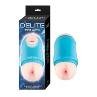 Delite Two Ways Mouth Ass Masturbator White