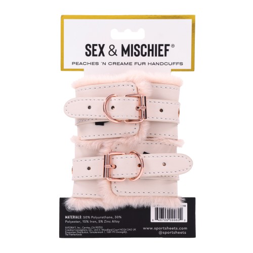 Peaches & CreaMe Faux Fur Handcuffs for Playful Bondage