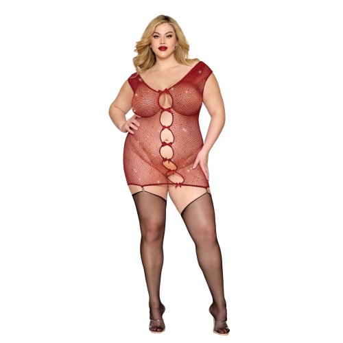 Seamless Chemise with Rhinestone Accents Ox Blood QN