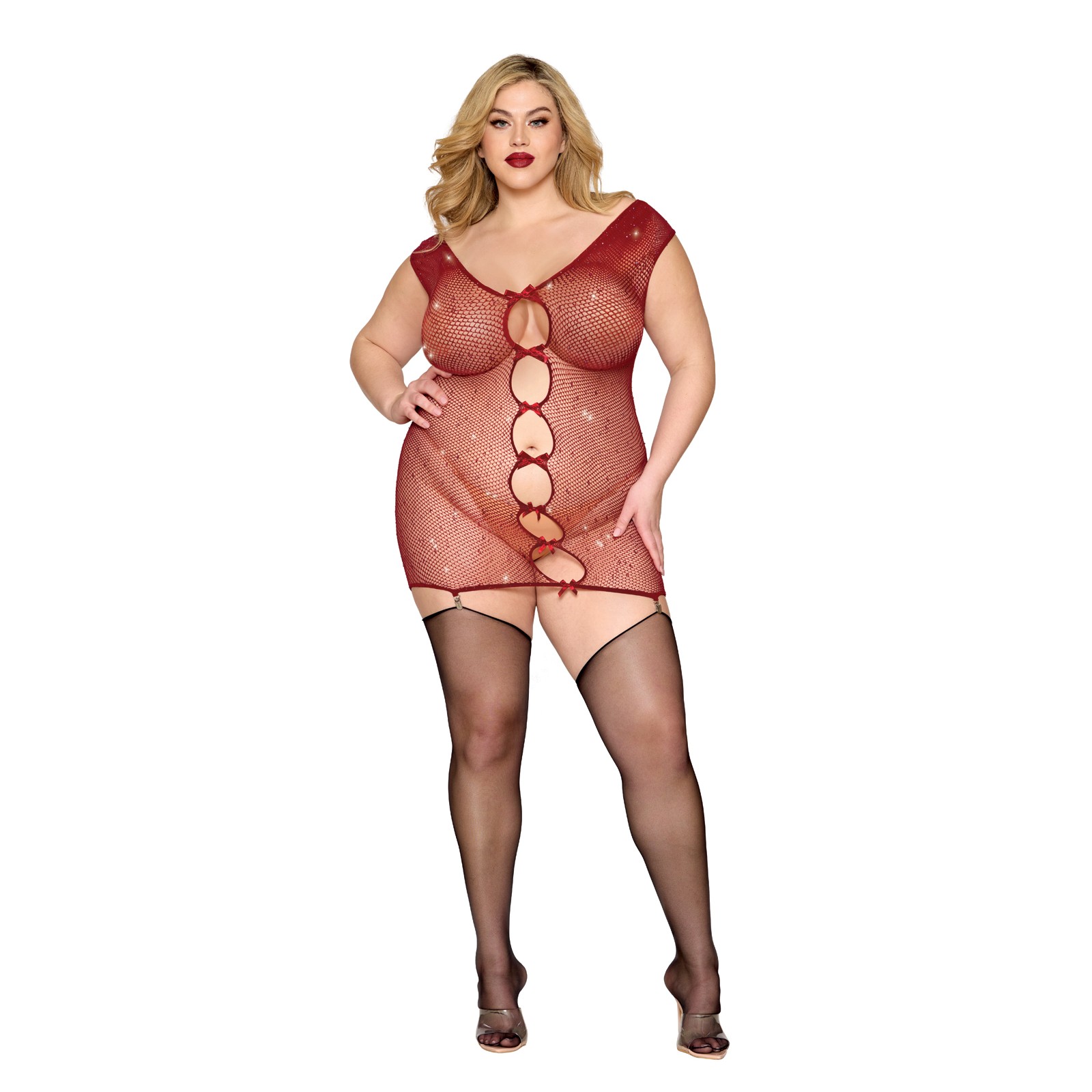 Seamless Chemise with Rhinestone Accents Ox Blood QN