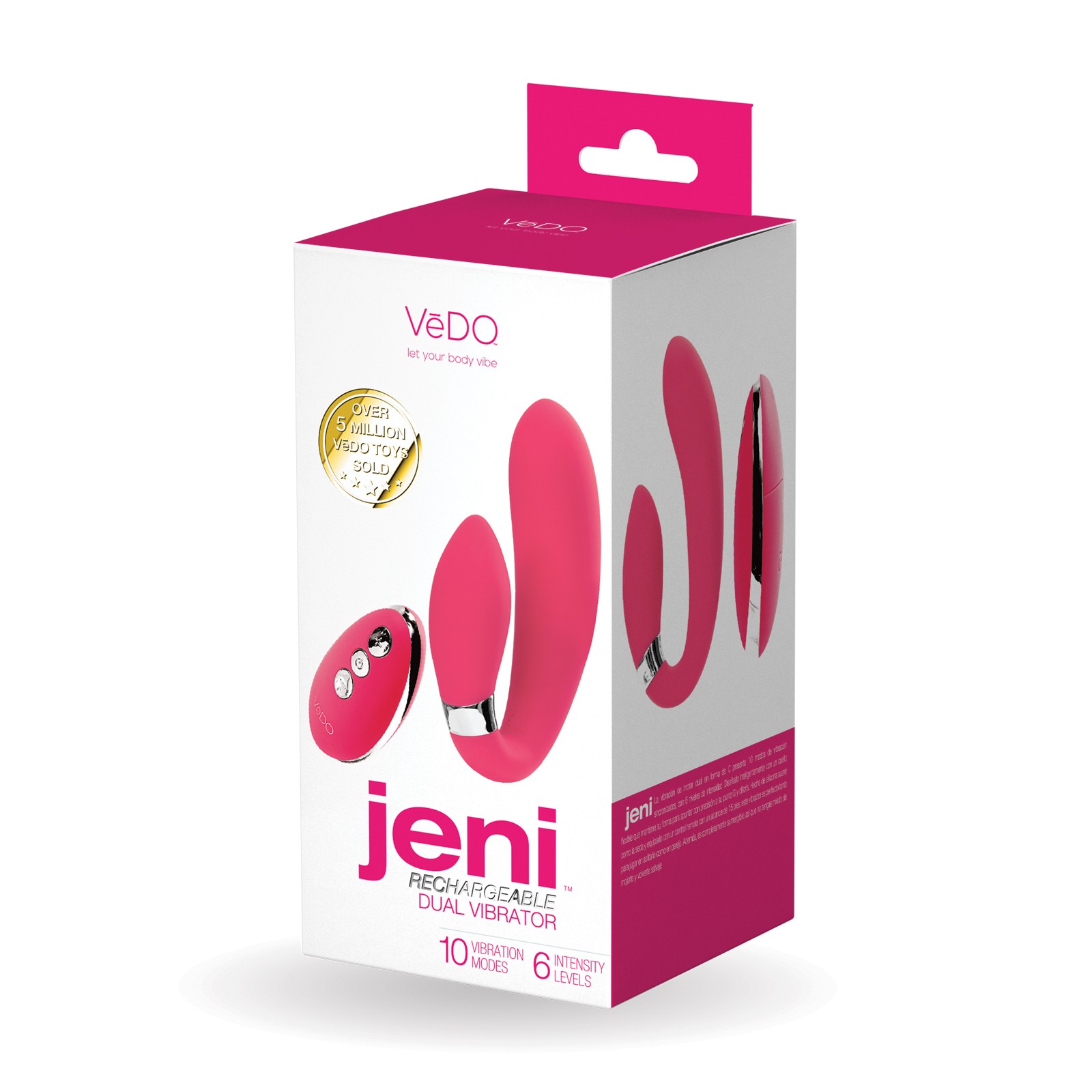 VeDO Jeni Vibrador Dual Motor con Control Remoto - Rosa