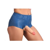 Strap U Shorts Ajustados de Silicona Dildo Strap-On - Grande