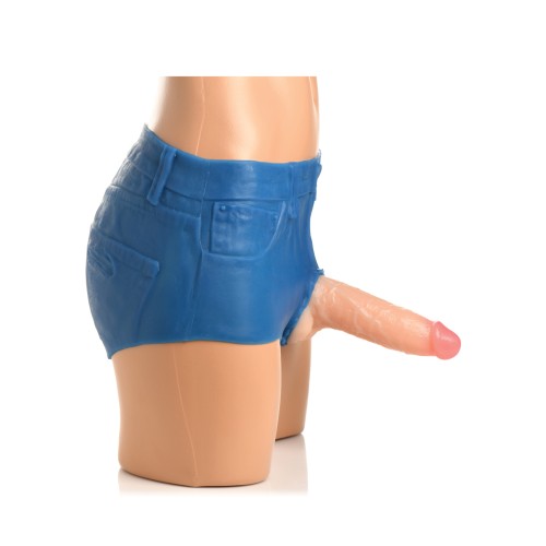 Strap U Shorts Ajustados de Silicona Dildo Strap-On - Grande