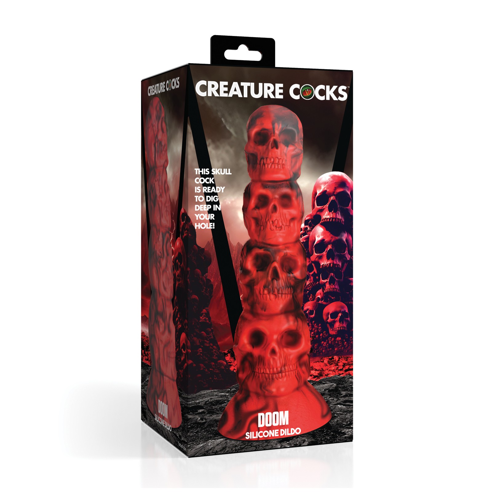 Dildo de Silicona Creature Cocks Doom - Rojo/Negro