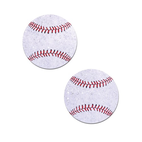 Pasties Premium de Beisbol Brillantes Blanco