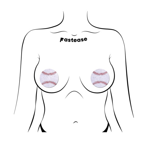 Pastease Premium Baseball Sparkly Pasties White