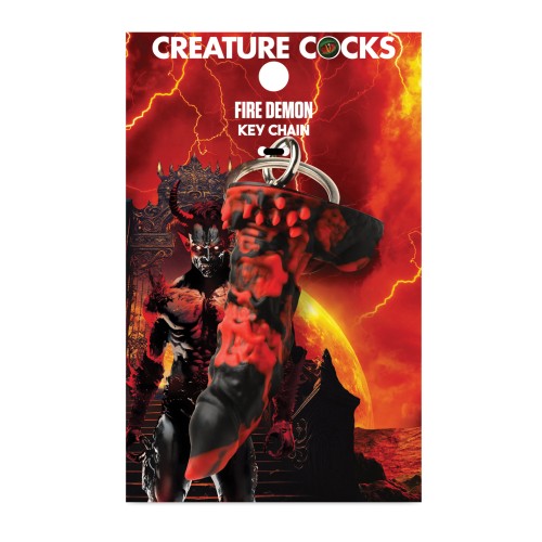 Creature Cocks Fire Demon Keychain - Red/Black