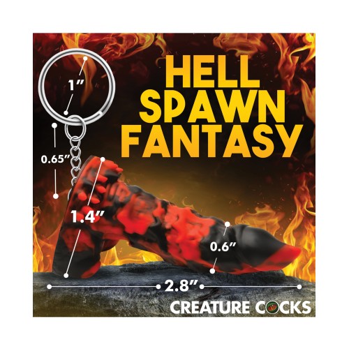 Creature Cocks Fire Demon Keychain - Red/Black