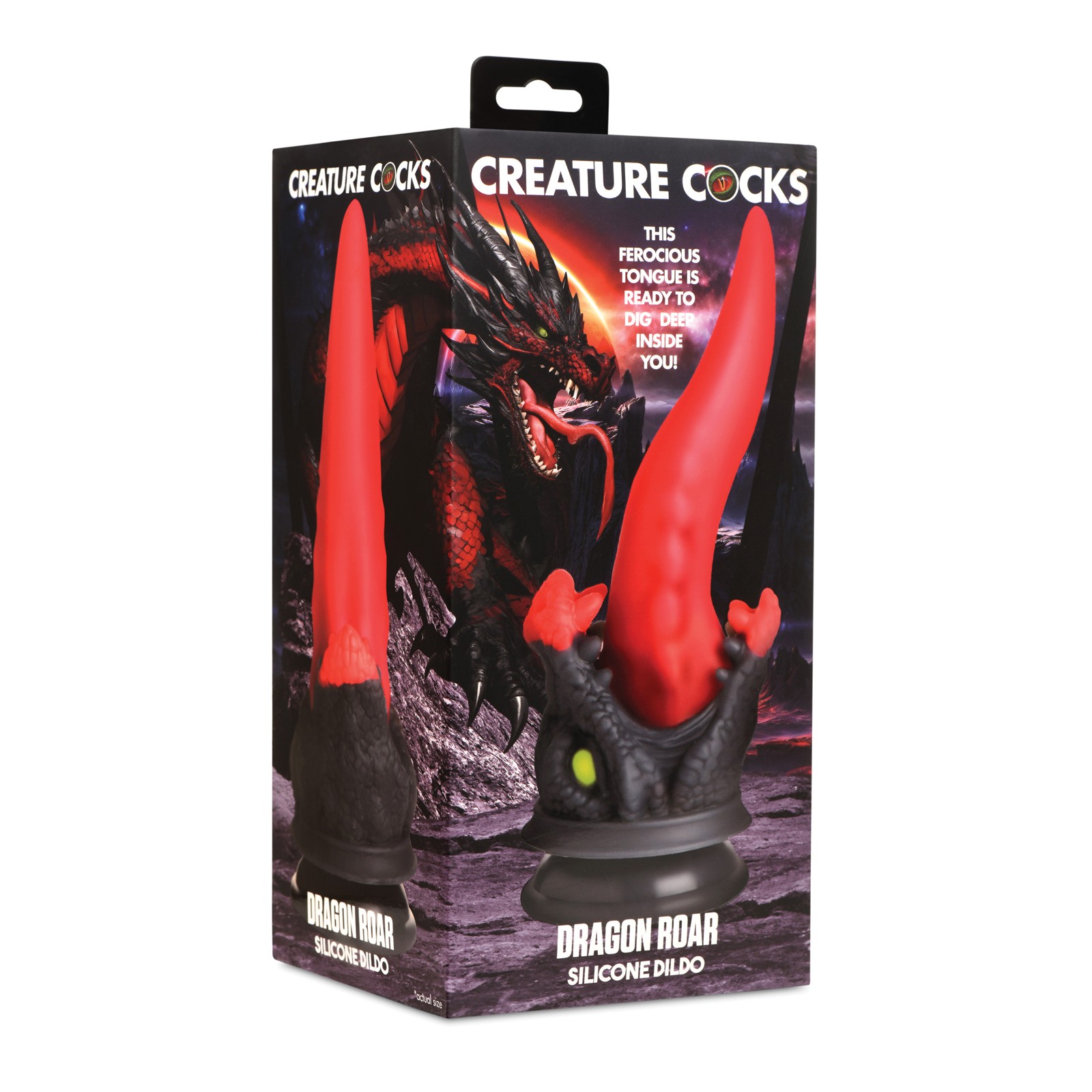 Creature Cocks Dragon Roar Silicone Dildo Red/Black