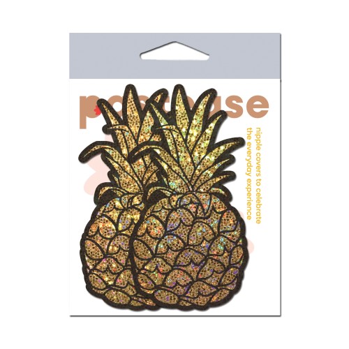 Glitter Pineapple Nipple Covers for Summer Fun