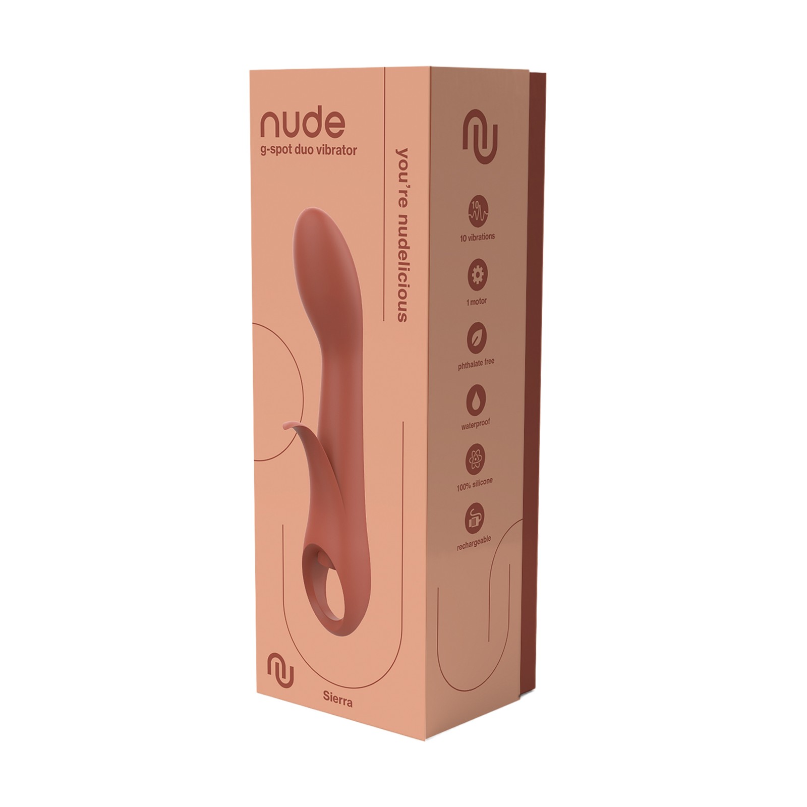 NUDE Sierra G-Spot Duo Vibrator Peach - Rechargeable Pleasure