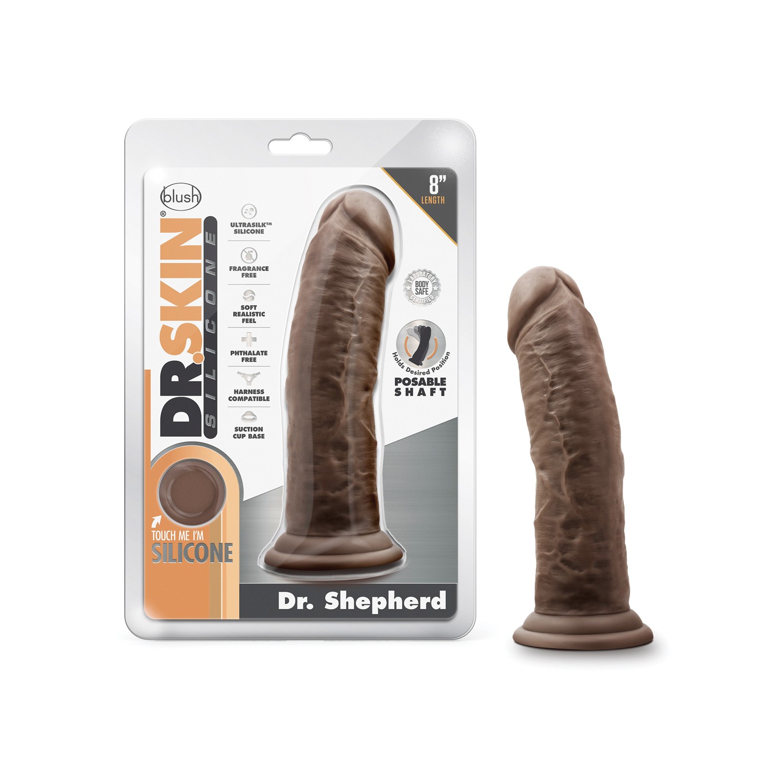 Dildo Dr. Skin Dr. Shepherd de 8 Pulgadas - Chocolate