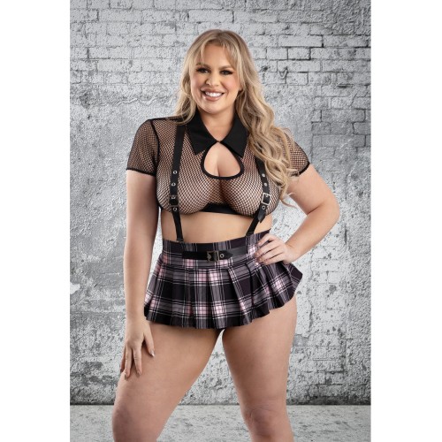 Play Skipping Class Sexy 4 Piece Set Black Pink 1X 2X