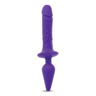 Dildo Doble Placer de 11 Pulgadas Púrpura