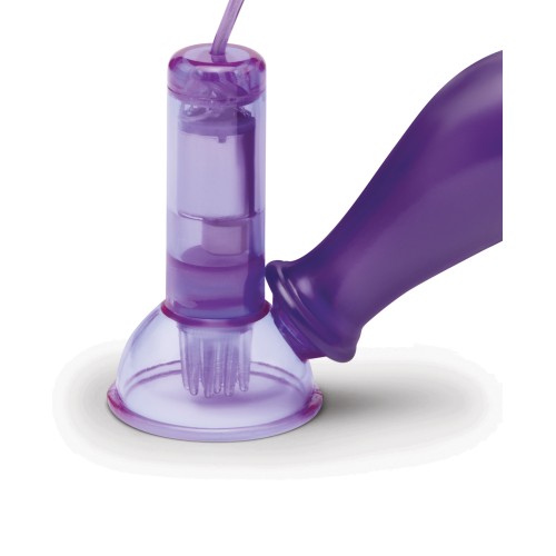 Lux Fetish Vibrating Nipple Suckers with Remote Control - Purple