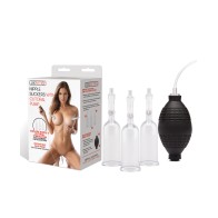 Lux Fetish Nipple Suckers with Clitoral Pump Clear Black