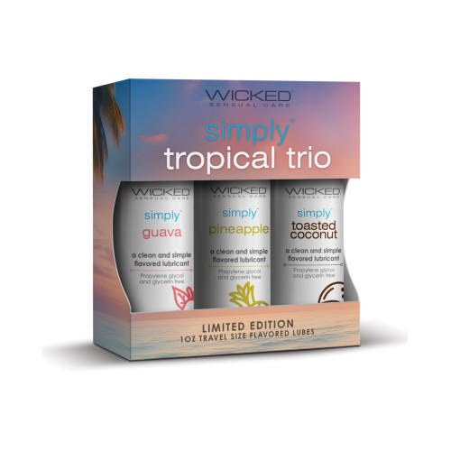 Wicked Sensual Care Tropical Trio Lubricantes Aromatizados 1 oz