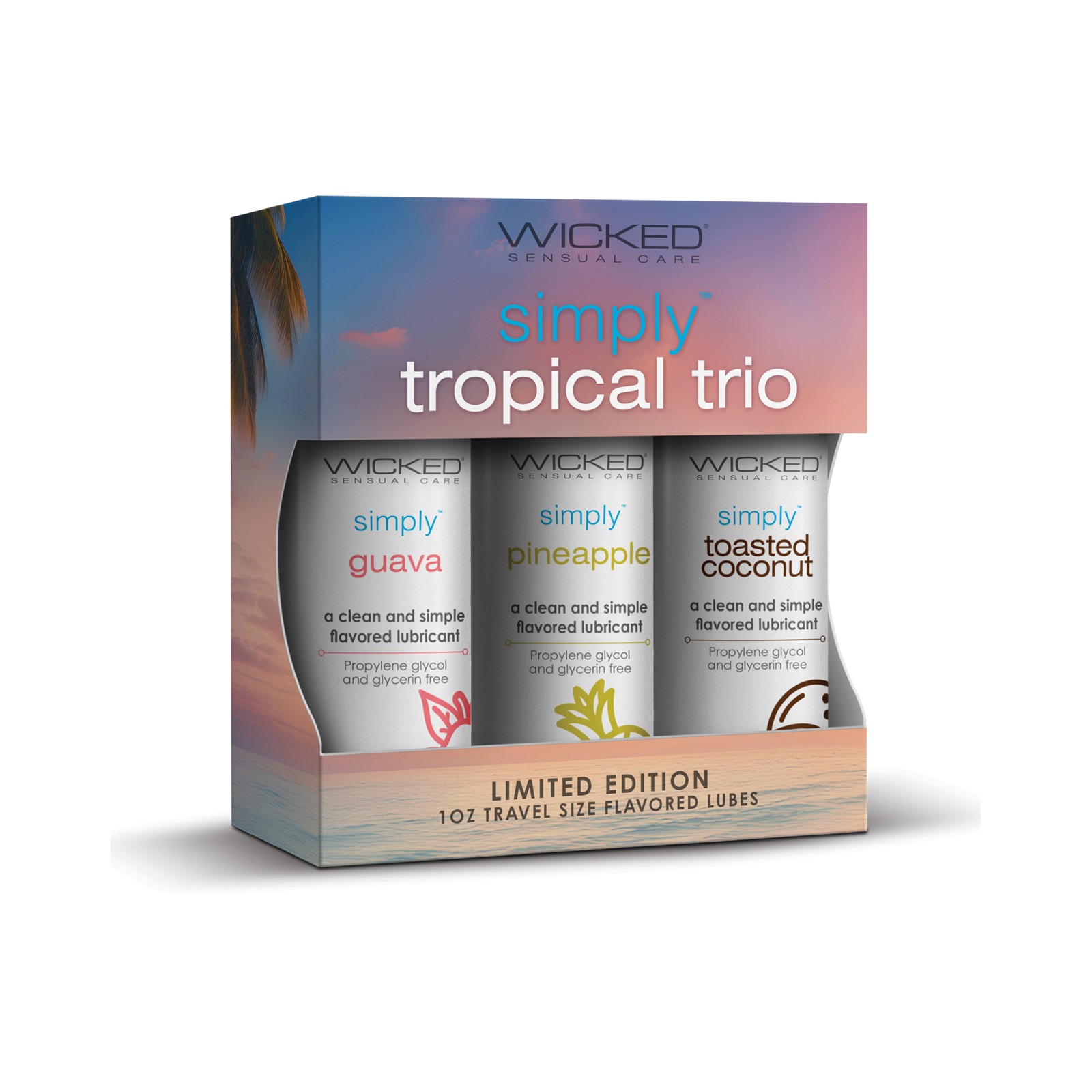 Wicked Sensual Care Tropical Trio Lubricantes Aromatizados 1 oz