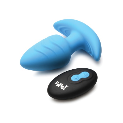 Plug Anal Tapered Rotatorio y Vibrador Bang! Azul con Control Remoto