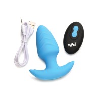 Plug Anal Tapered Rotatorio y Vibrador Bang! Azul con Control Remoto