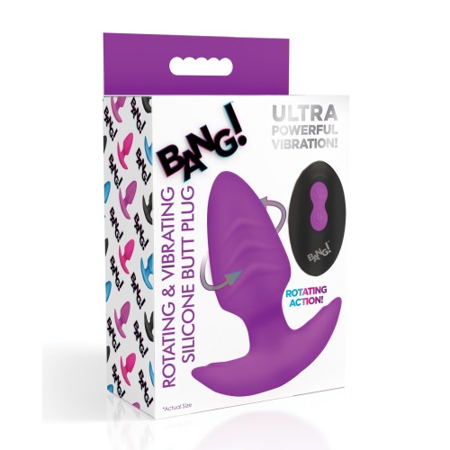 Bang Rotating Vibrating Tapered Butt Plug Remote Purple