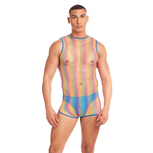 Rainbow Pride Mesh Singlet Set for Celebrations