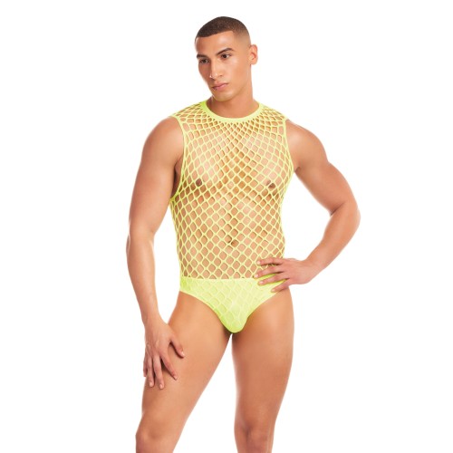 Rainbow Party Mesh Unitard 2 pc Set Yellow L/XL