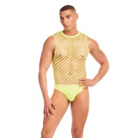 Rainbow Party Mesh Unitard Set - Yellow S/M