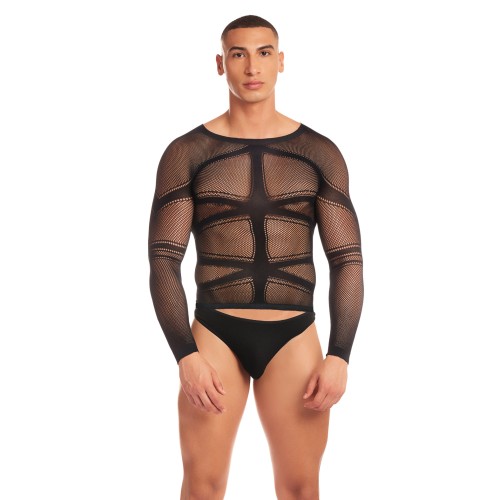 Rainbow Party Cam Boy Mesh Set with Thong Black