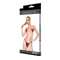 Darque Pasties G-String Red Black One Size