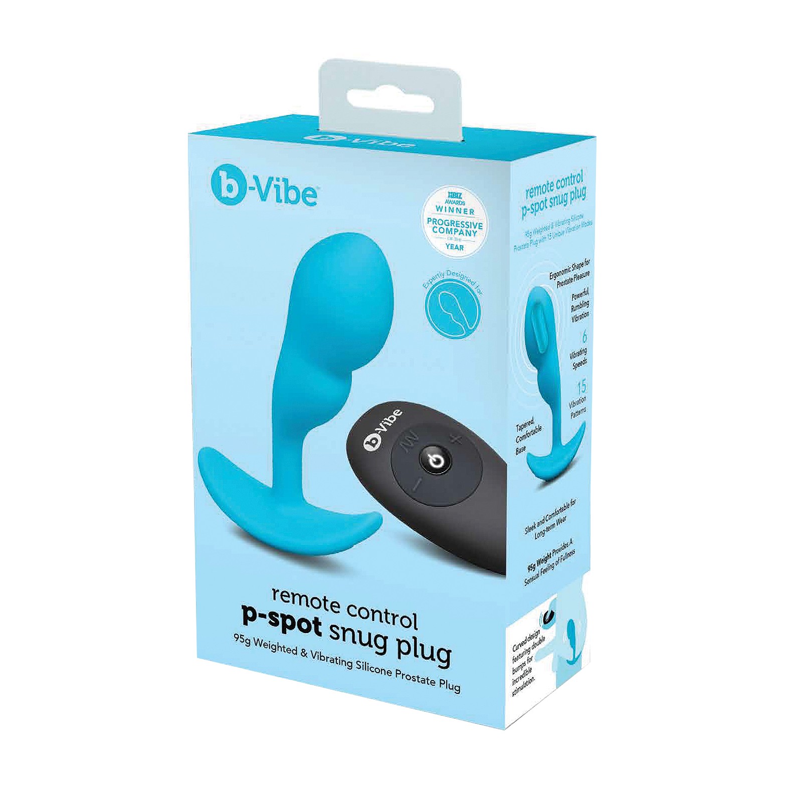 b-Vibe Remote Control P-Spot Snug Plug - Blue