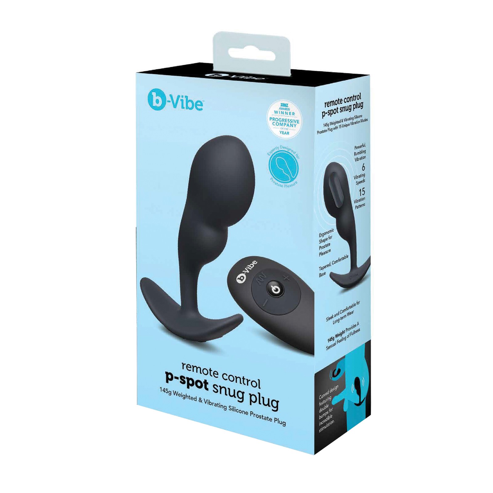 b-Vibe Remote Control P-Spot Snug Plug Black