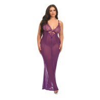 Shop Katana Mesh Lace Gown - Elegance in Purple