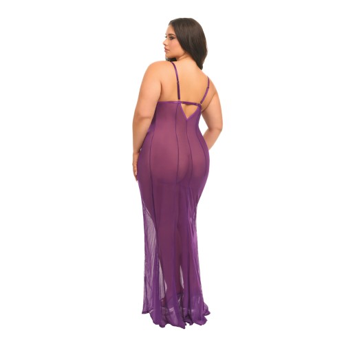 Shop Katana Mesh Lace Gown - Elegance in Purple