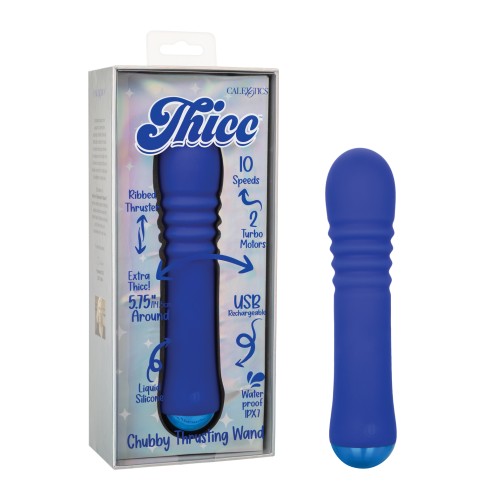 Thicc Chubby Thrusting Wand Blue Vibrator