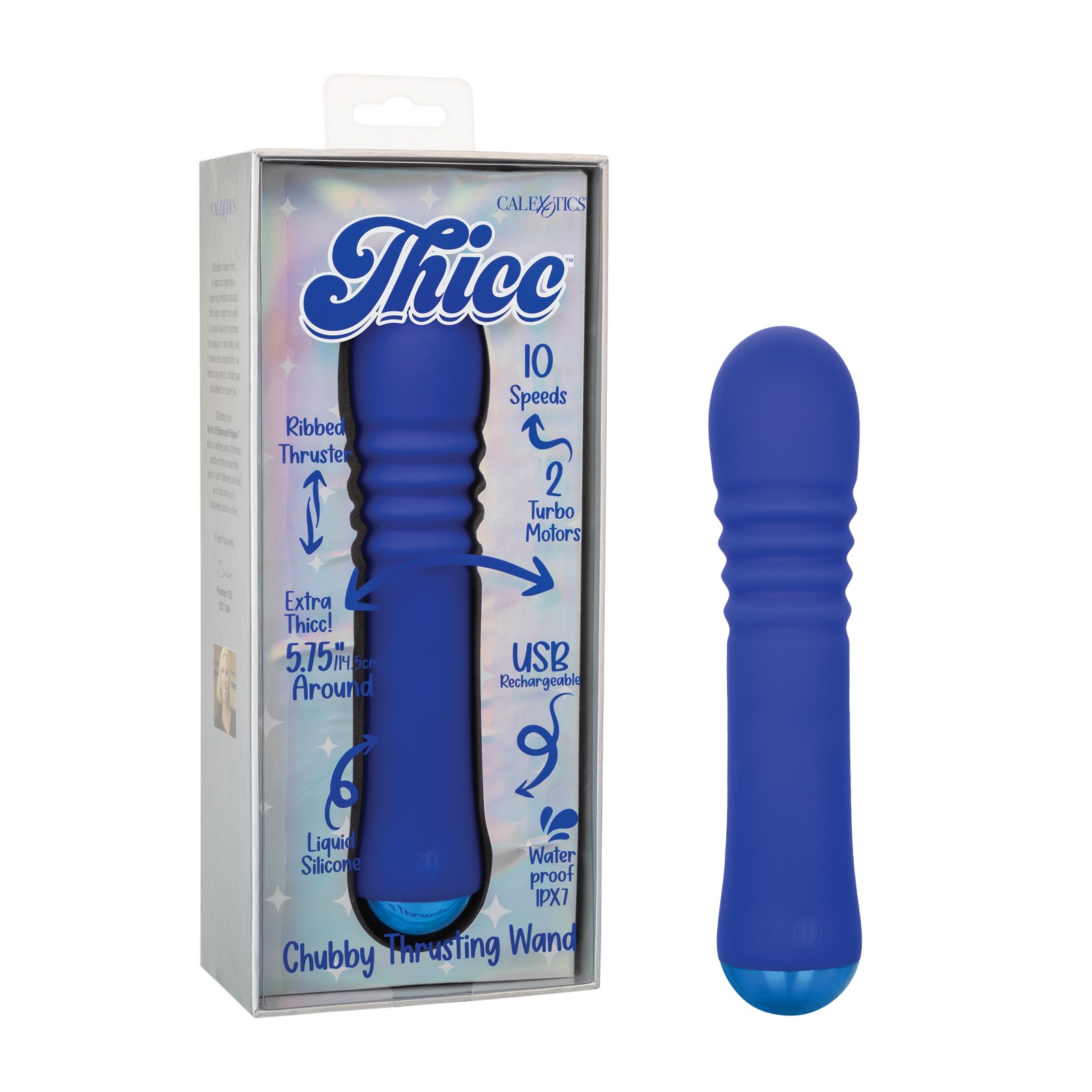 Thicc Chubby Thrusting Wand Blue Vibrator