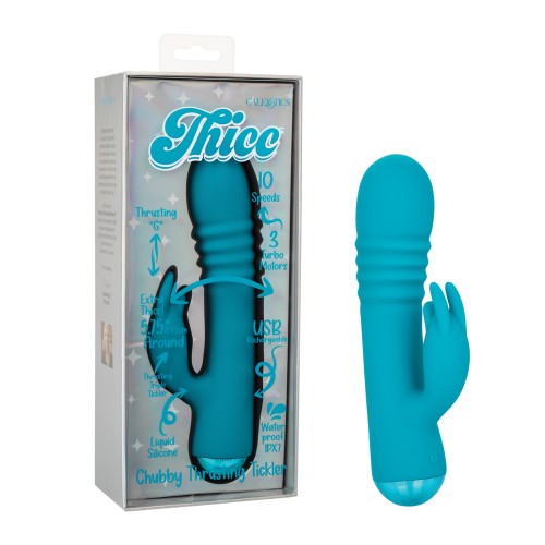 Thicc Chubby Thrusting Tickler Aqua - Premium Adult Toy