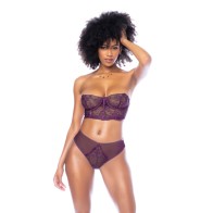 Underwire Bustier with Thong Set - Mulberry MD