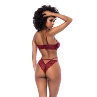 Lace Underwire Top and Thong Set Rosewood