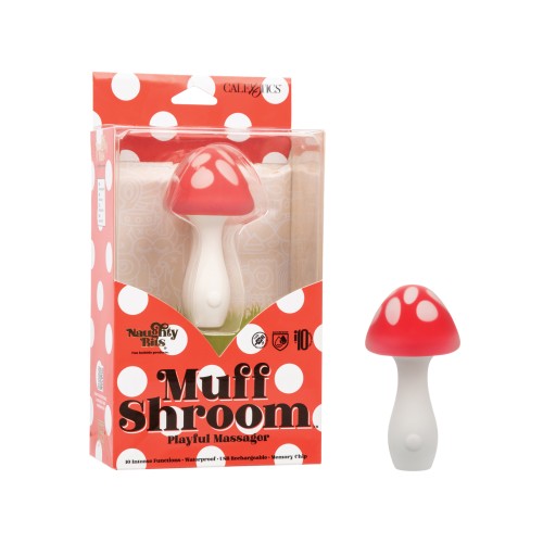 Masajeador Juguetón Muff Shroom de Naughty Bites - Rojo/Blanco