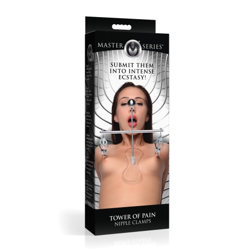 Master Series Tower of Pain Nipple Clamps - Silver