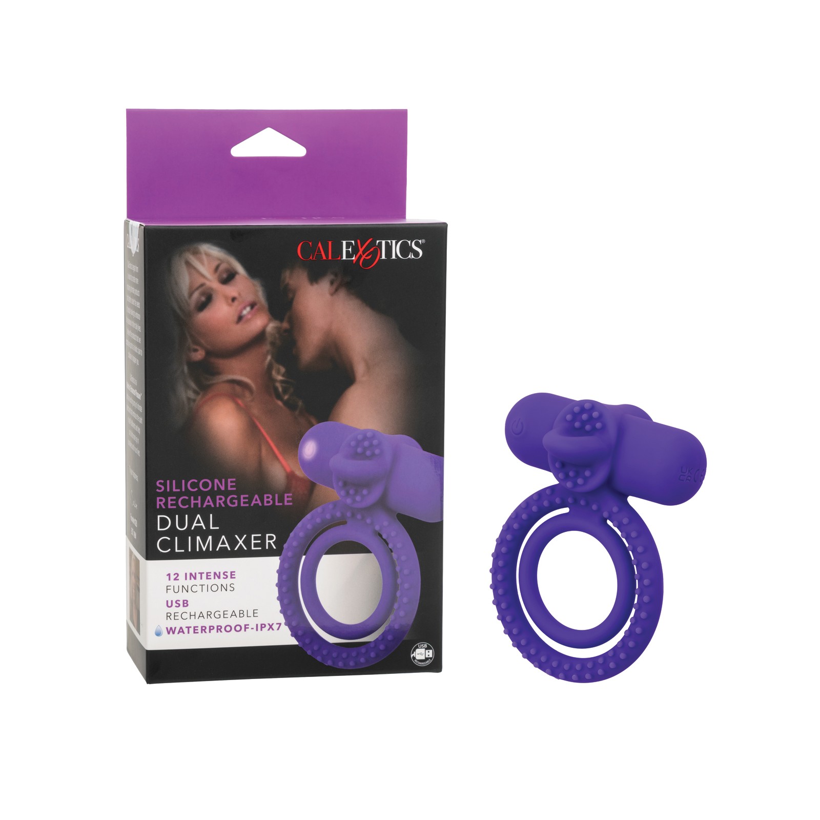 Acelerador para Parejas de Silicona Recargable Dual Climaxer Púrpura