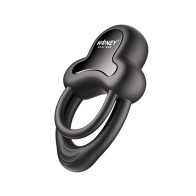 Anello Vibrating Double Cock Ring with Clitoral Stimulator - Black