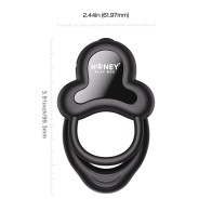 Anello Vibrating Double Cock Ring with Clitoral Stimulator - Black