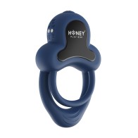 Anello Vibrating Double Cock Ring w/Clitoral Stimulator - Blue