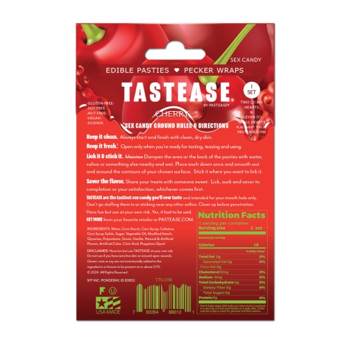 Pastease Tastease Pasties Comestibles Cereza O/S - Dulce Diversión para Adultos