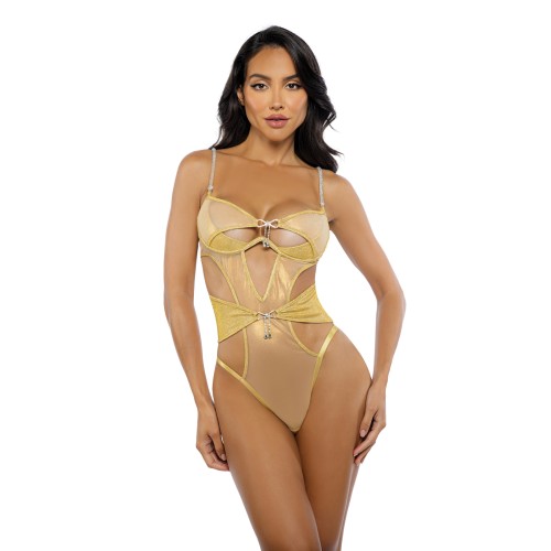 Gilded Beauty Metallic Shimmer Teddy Gold