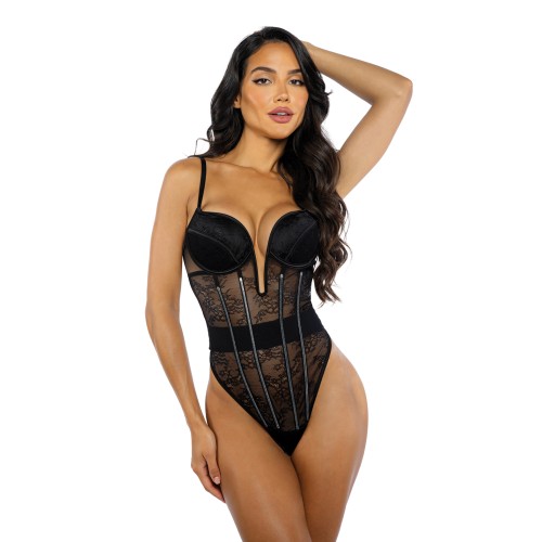 Belle Noir Chantilly Lace Teddy XL for Sensual Elegance