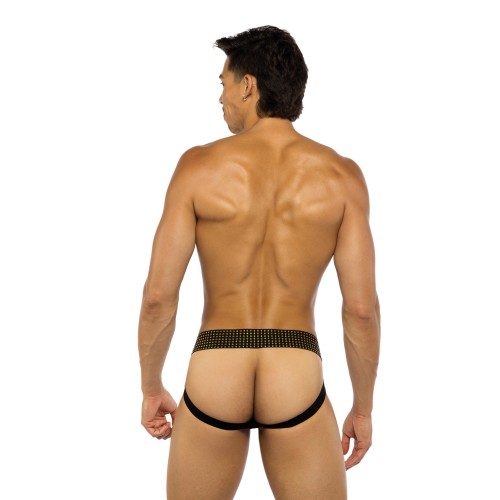 Sacred Heart Jockstrap with Studded Waist - Black LG