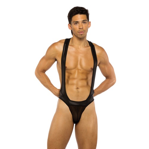 Men's Wrestling Jockstrap Singlet Black